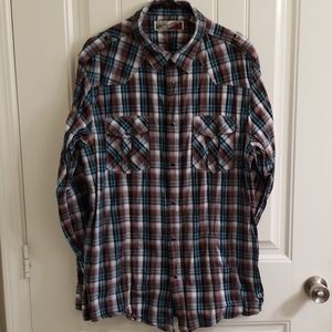 Men's Red Snap western shirt XL